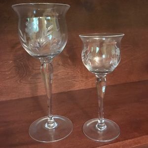 Lenox Floral Splendor Crystal Daisy candlesticks